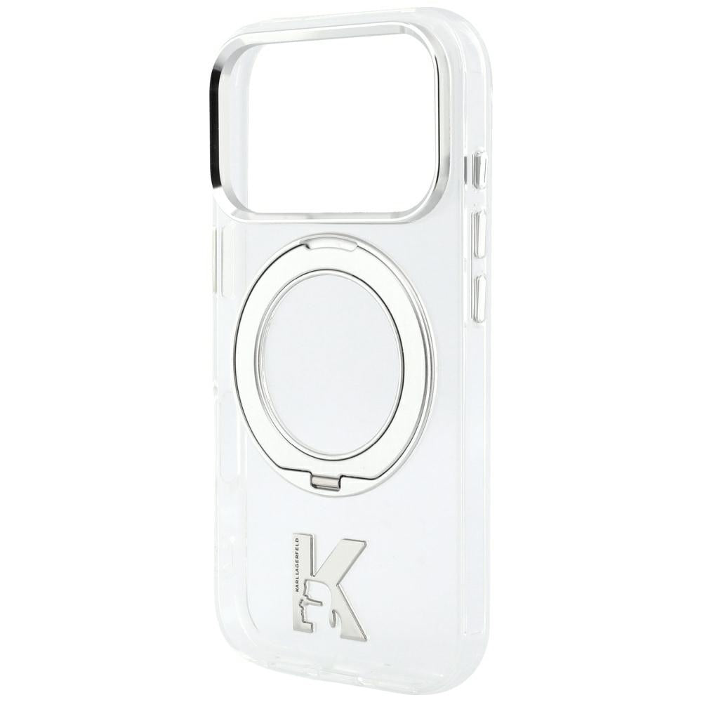 Karl Lagerfeld iPhone 17 Pro/iPhone 18 Pro Kuori Ring Stand Kameo Kirkas