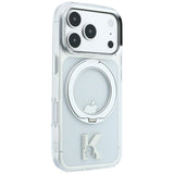 Karl Lagerfeld iPhone 17 Pro Max/iPhone 18 Pro Max Kuori Ring Stand Kameo Kirkas