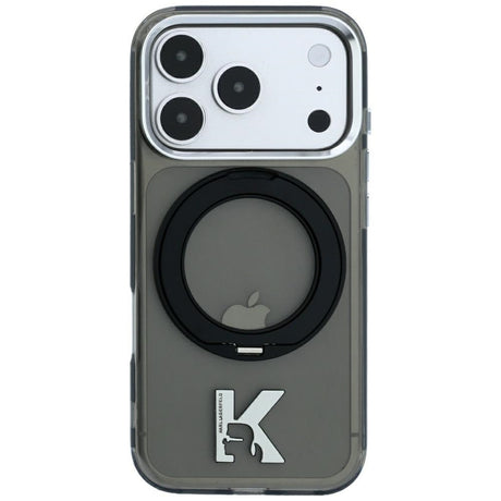 Karl Lagerfeld iPhone 17 Pro/iPhone 18 Pro Kuori Ring Stand Kameo Musta