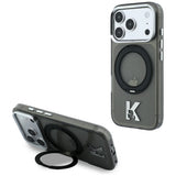 Karl Lagerfeld iPhone 17 Pro Max/iPhone 18 Pro Max Kuori Ring Stand Kameo Musta
