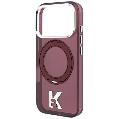 Karl Lagerfeld iPhone 17 Pro/iPhone 18 Pro Kuori Rengasteline Kameo viininpunainen