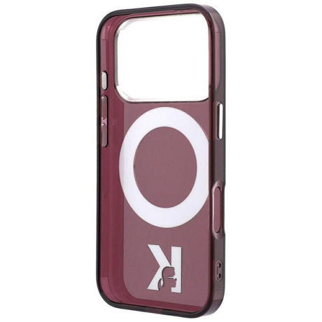 Karl Lagerfeld iPhone 17 Pro/iPhone 18 Pro Kuori Rengasteline Kameo viininpunainen