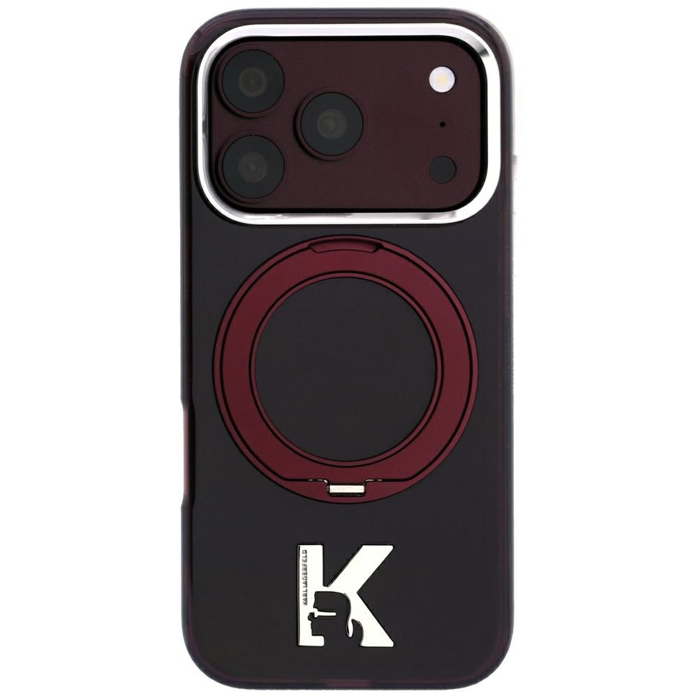 Karl Lagerfeld iPhone 17 Pro Max/iPhone 18 Pro Max Kuori Ring Stand Kameo Burgundy