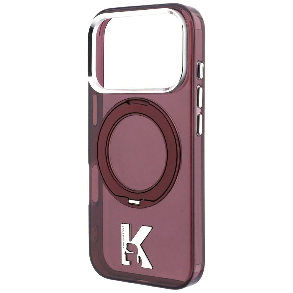 Karl Lagerfeld iPhone 17 Pro Max/iPhone 18 Pro Max Kuori Ring Stand Kameo Burgundy