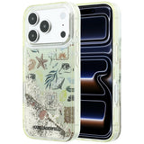 Karl Lagerfeld iPhone 17 Pro/iPhone 18 Pro Kuori nestemäisellä glitterillä, Beach Beige
