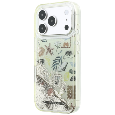 Karl Lagerfeld iPhone 17 Pro/iPhone 18 Pro Kuori nestemäisellä glitterillä, Beach Beige