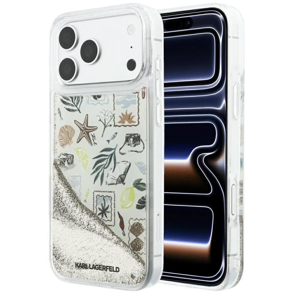 Karl Lagerfeld iPhone 17 Pro Max/iPhone 18 Pro Max Kuori Liquid Glitter Beach Beige