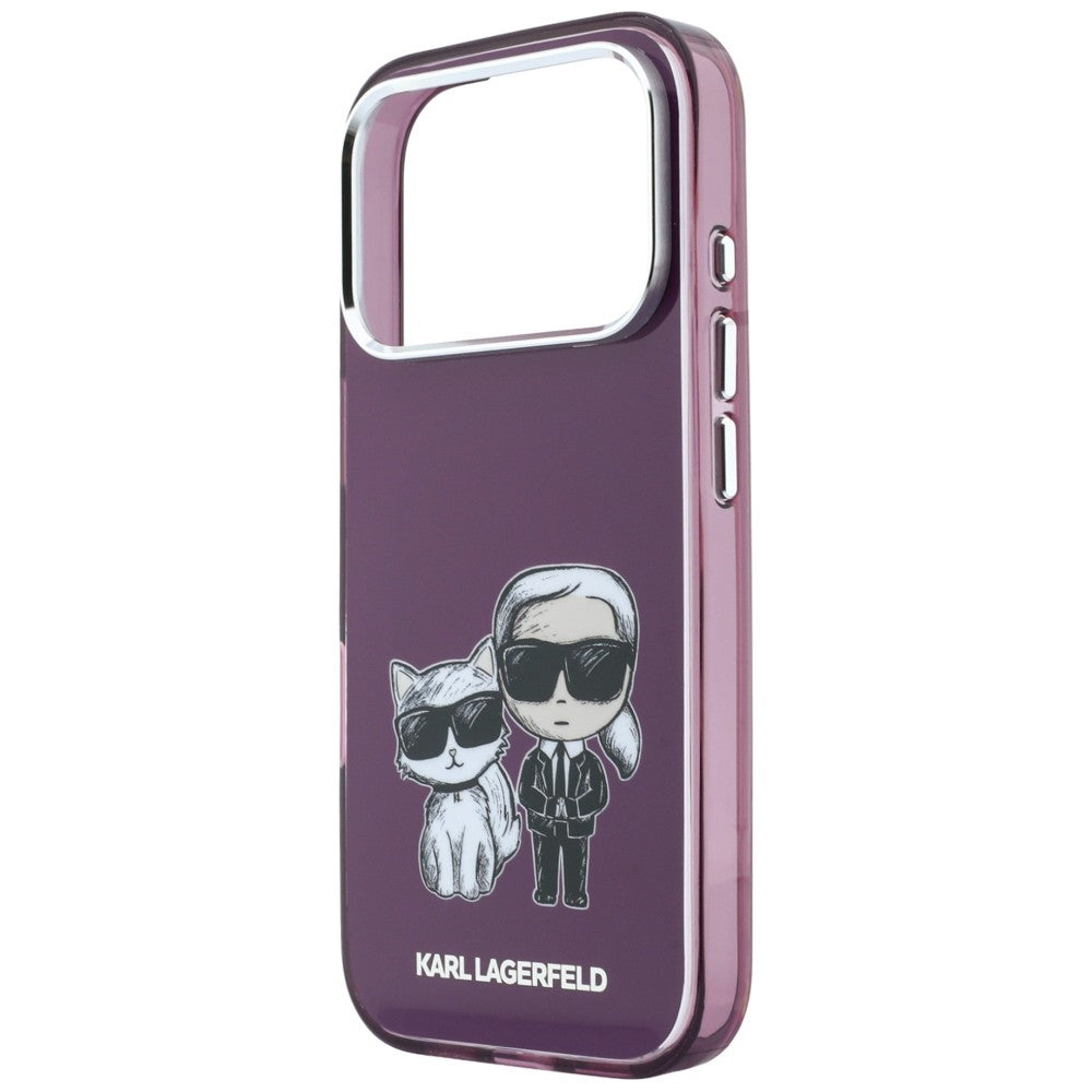 Karl Lagerfeld iPhone 17 Pro/iPhone 18 Pro Kuori Karl & Choupette Sketch Burgundy