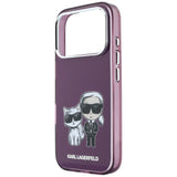 Karl Lagerfeld iPhone 17 Pro/iPhone 18 Pro Kuori Karl & Choupette Sketch Burgundy
