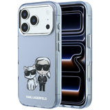 Karl Lagerfeld iPhone 17 Pro/iPhone 18 Pro Kuori Karl & Choupette Sketch Sininen