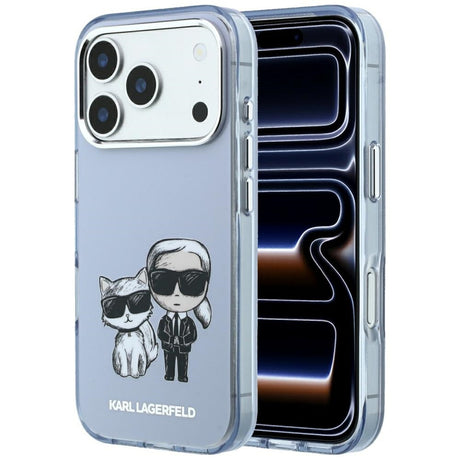 Karl Lagerfeld iPhone 17 Pro/iPhone 18 Pro Kuori Karl & Choupette Sketch Sininen