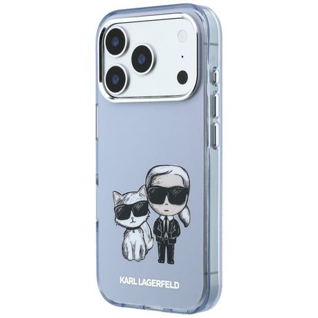 Karl Lagerfeld iPhone 17 Pro/iPhone 18 Pro Kuori Karl & Choupette Sketch Sininen
