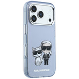 Karl Lagerfeld iPhone 17 Pro/iPhone 18 Pro Kuori Karl & Choupette Sketch Sininen