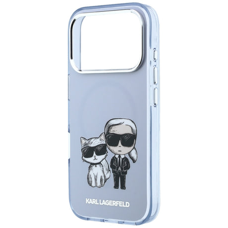 Karl Lagerfeld iPhone 17 Pro/iPhone 18 Pro Kuori Karl & Choupette Sketch Sininen