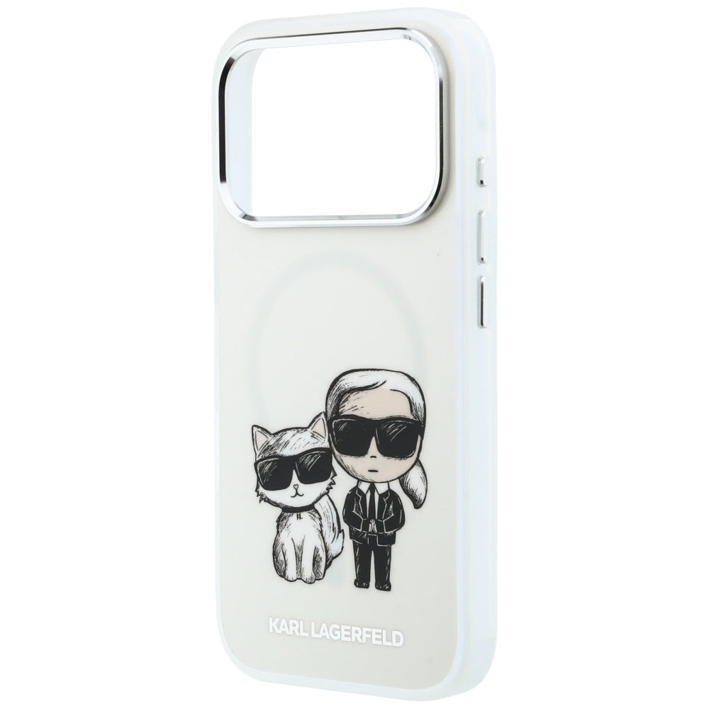 Karl Lagerfeld iPhone 17 Pro/iPhone 18 Pro Kuori Karl & Choupette Sketch Beige