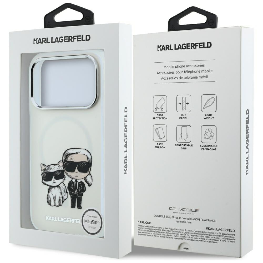Karl Lagerfeld iPhone 17 Pro Max/iPhone 18 Pro Max Kuori Karl & Choupette Sketch Beige