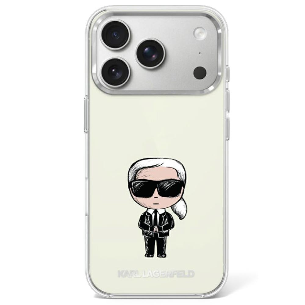 Karl Lagerfeld iPhone 17 Pro/iPhone 18 Pro Kuori Ikonik Sketch Beige