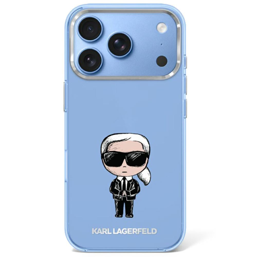 Karl Lagerfeld iPhone 17 Pro/iPhone 18 Pro Kuori Ikonik Sketch Sininen