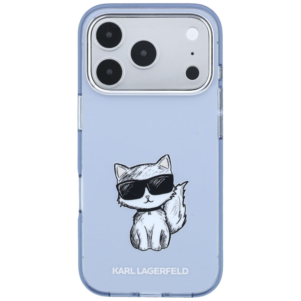 Karl Lagerfeld iPhone 17 Pro Max/iPhone 18 Pro Max Kuori Choupette Sketch Sininen