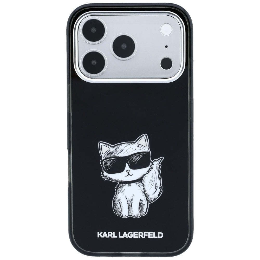 Karl Lagerfeld iPhone 17 Pro/iPhone 18 Pro Kuori Choupette Sketch Musta