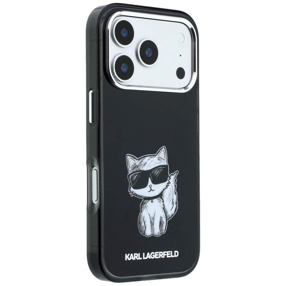 Karl Lagerfeld iPhone 17 Pro/iPhone 18 Pro Kuori Choupette Sketch Musta