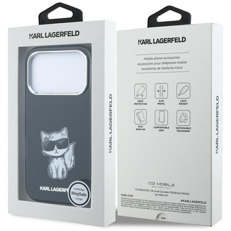 Karl Lagerfeld iPhone 17 Pro Max/iPhone 18 Pro Max Kuori Choupette Sketch Musta