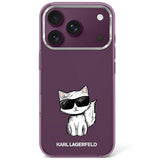 Karl Lagerfeld iPhone 17 Pro/iPhone 18 Pro Kuori Choupette Sketch viininpunainen