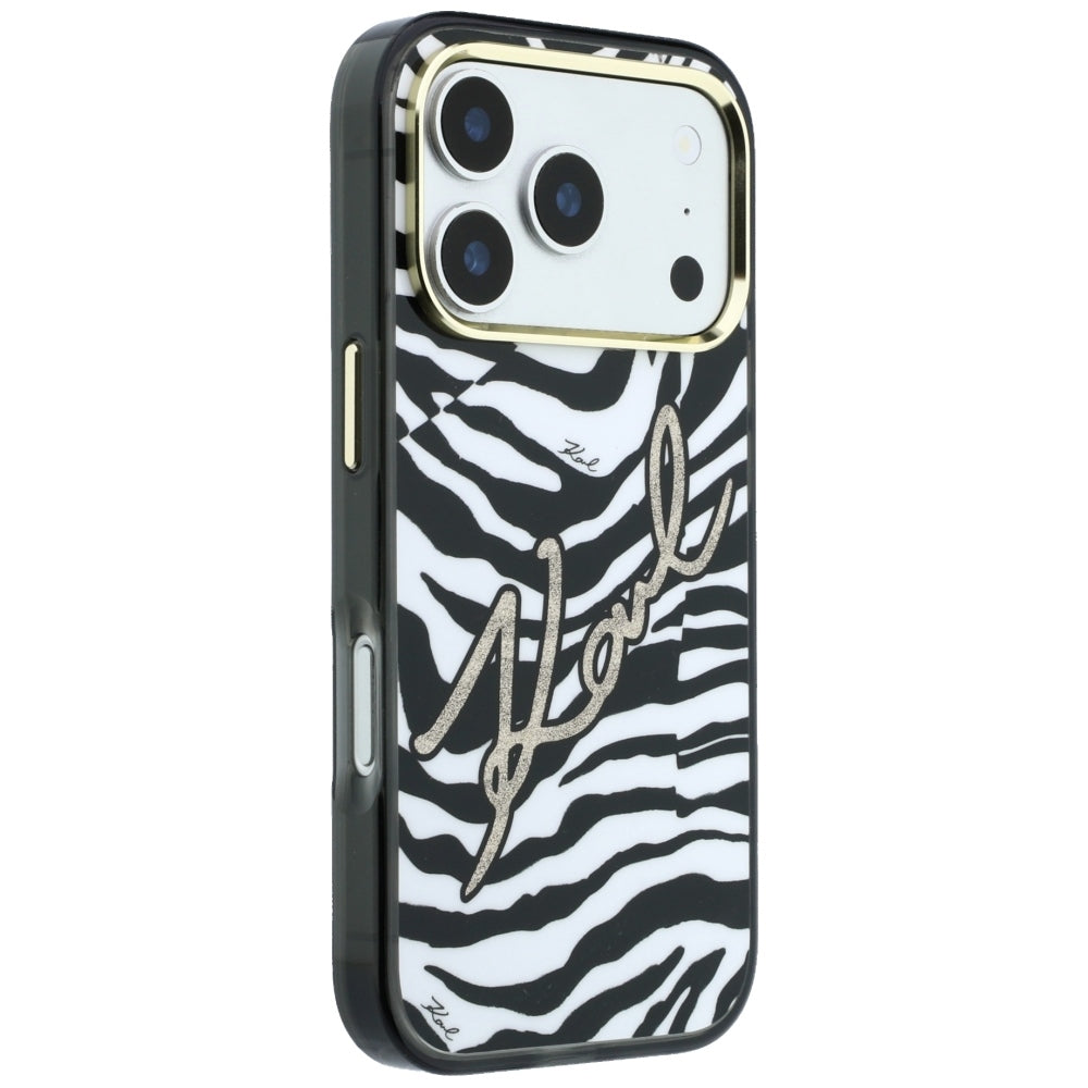 Karl Lagerfeld iPhone 17 Pro/iPhone 18 Pro Kuori seepra-glitterillä Kulta