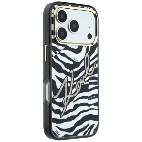 Karl Lagerfeld iPhone 17 Pro Max/iPhone 18 Pro Max Kuori Zebra Glitter Kulta