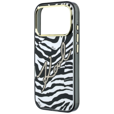 Karl Lagerfeld iPhone 17 Pro Max/iPhone 18 Pro Max Kuori Zebra Glitter Kulta