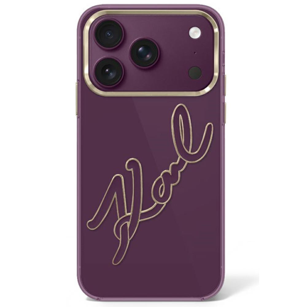 Karl Lagerfeld iPhone 17 Pro Max/iPhone 18 Pro Max Kuori Big Signature Burgundy