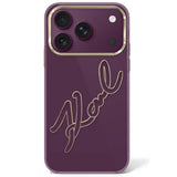Karl Lagerfeld iPhone 17 Pro Max/iPhone 18 Pro Max Kuori Big Signature Burgundy