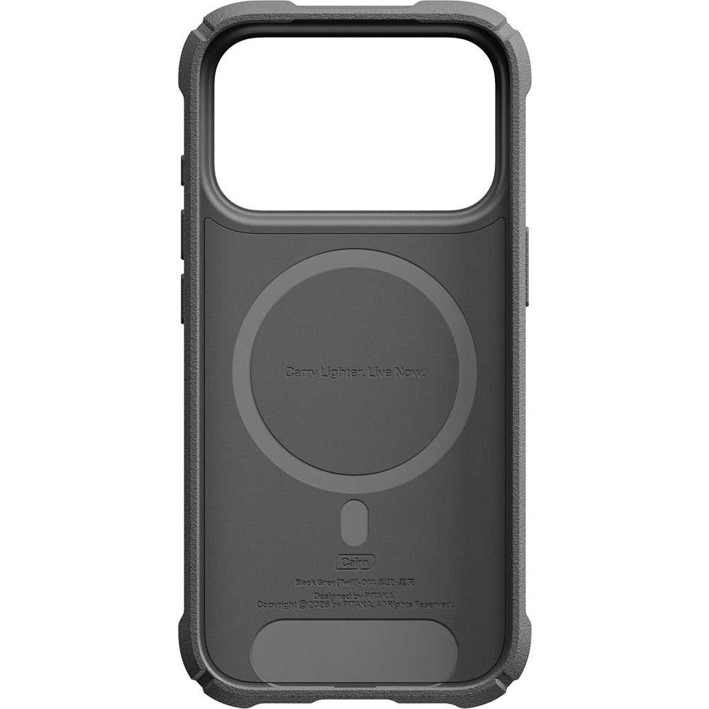 Pitaka iPhone 17 Pro/iPhone 18 Pro -kuori Cairn MagSafe Black/Grey Twill