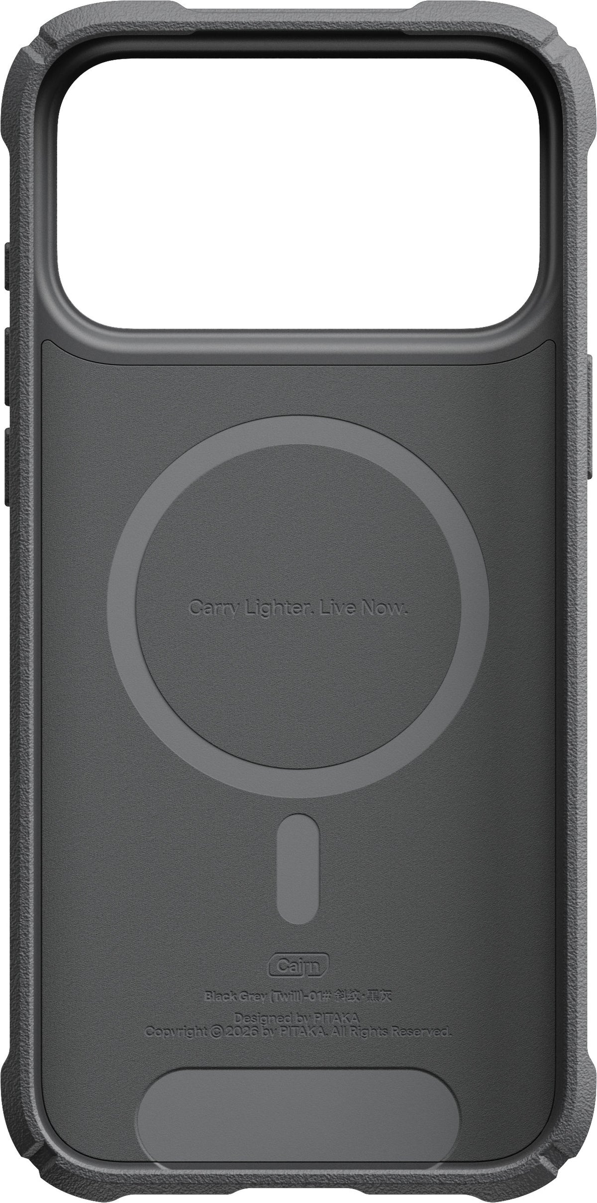 Pitaka iPhone 17 Pro Max/iPhone 18 Pro Max -kuori Cairn MagSafe Black/Grey Twill