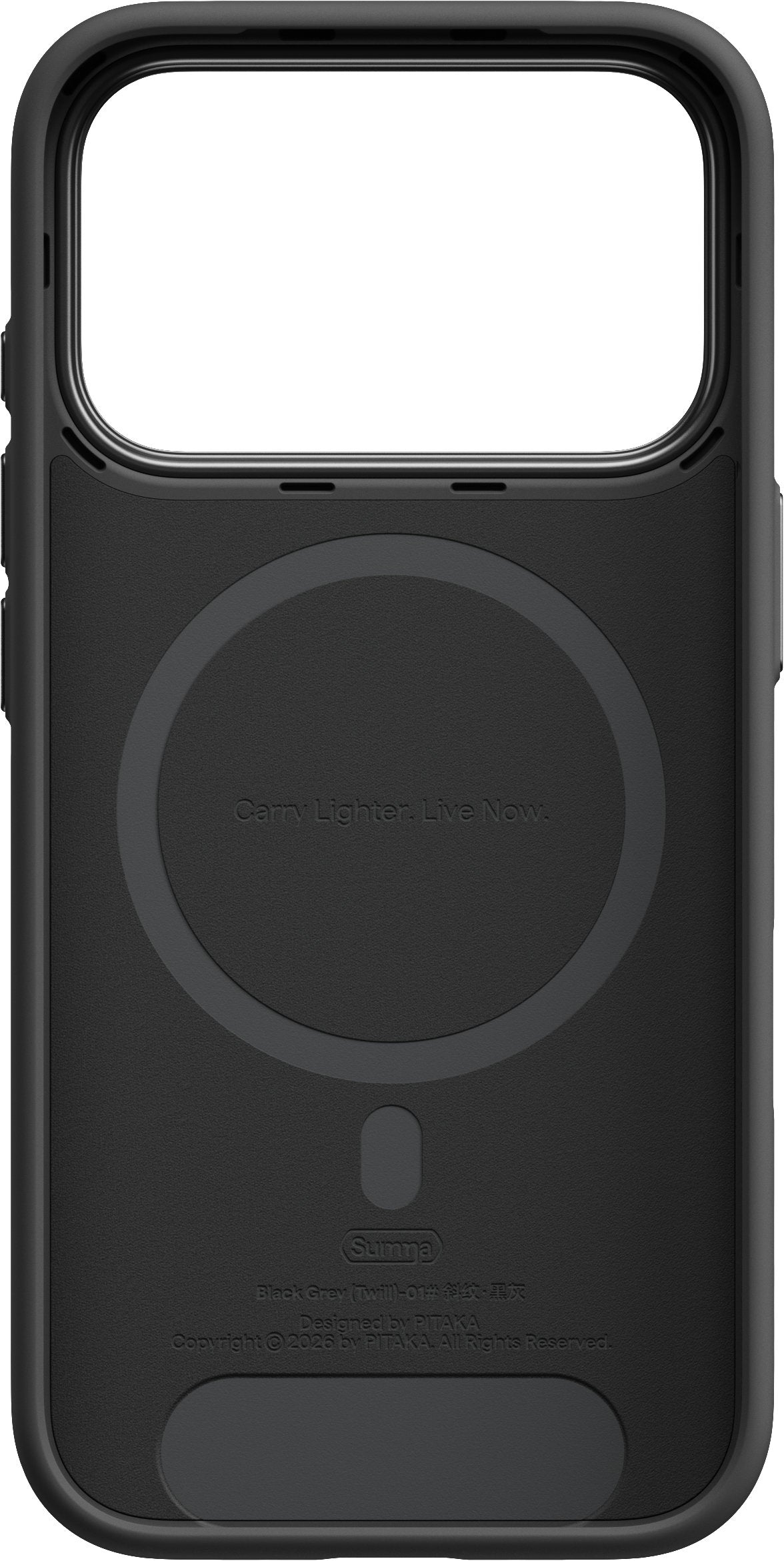 Pitaka iPhone 17 Pro/iPhone 18 Pro -kuori Summa MagSafe Black/Grey Twill