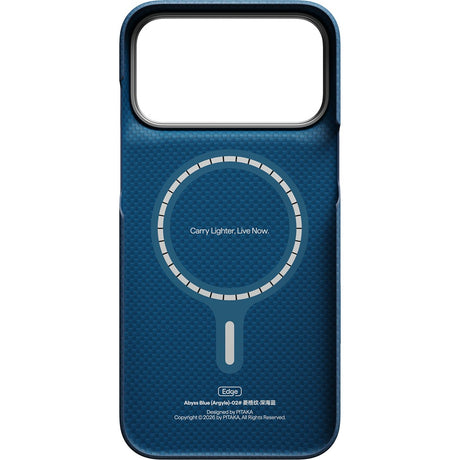 Pitaka iPhone 17 Pro Max/iPhone 18 Pro Max Kuori Edge MagSafe Argyle Abyss Blue