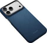 Pitaka iPhone 17 Pro Max/iPhone 18 Pro Max Kuori Edge MagSafe Argyle Abyss Blue
