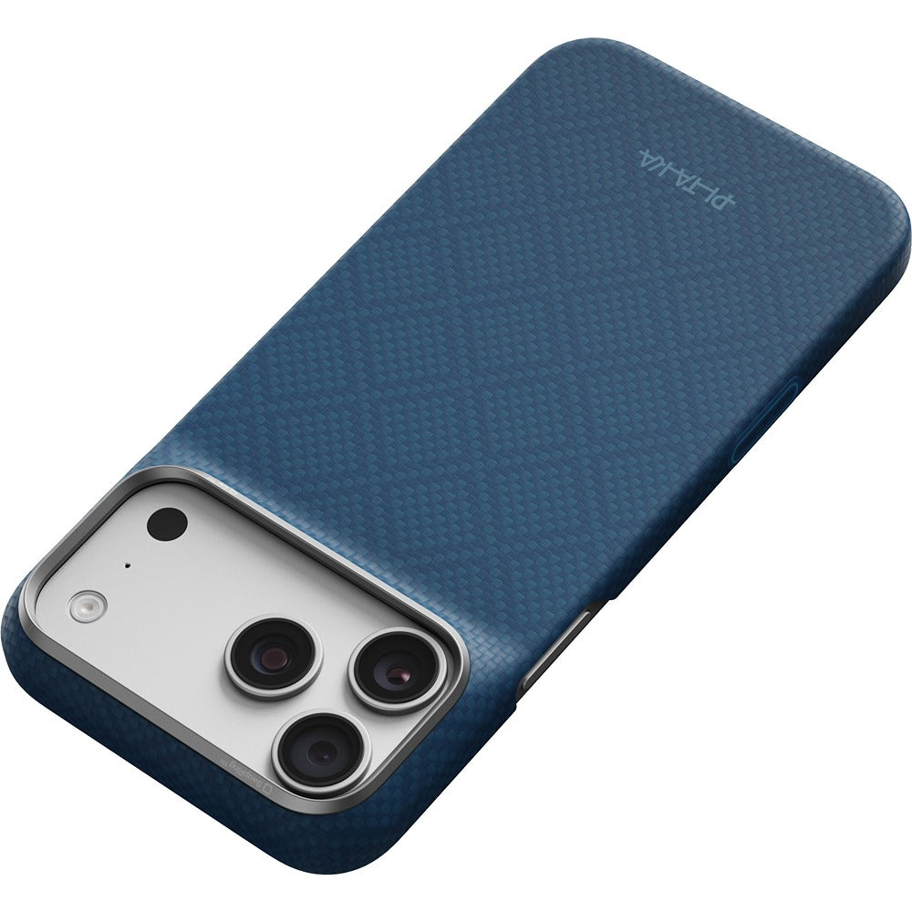 Pitaka iPhone 17 Pro Max/iPhone 18 Pro Max Kuori Edge MagSafe Argyle Abyss Blue