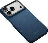 Pitaka iPhone 17 Pro/iPhone 18 Pro Kuori Edge MagSafe Argyle Abyss Blue