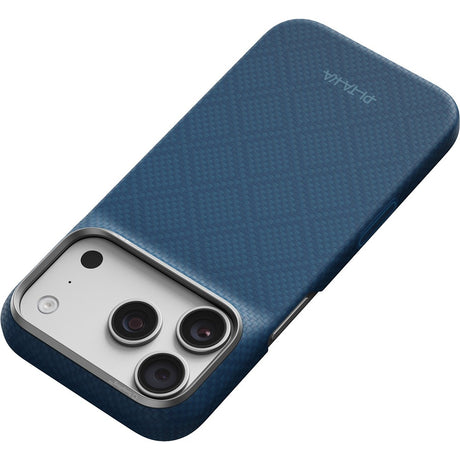 Pitaka iPhone 17 Pro/iPhone 18 Pro Kuori Edge MagSafe Argyle Abyss Blue