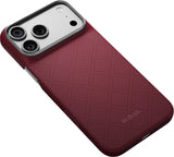 Pitaka iPhone 17 Pro Max/iPhone 18 Pro Max Kuori Edge MagSafe Argyle Burgundy