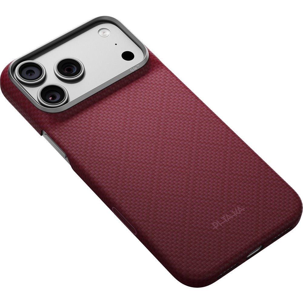 Pitaka iPhone 17 Pro Max/iPhone 18 Pro Max Kuori Edge MagSafe Argyle Burgundy