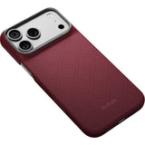 Pitaka iPhone 17 Pro Max/iPhone 18 Pro Max Kuori Edge MagSafe Argyle Burgundy