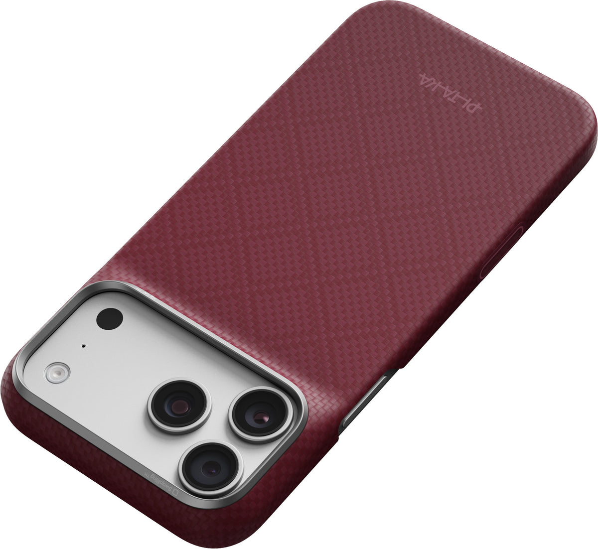 Pitaka iPhone 17 Pro Max/iPhone 18 Pro Max Kuori Edge MagSafe Argyle Burgundy