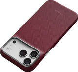 Pitaka iPhone 17 Pro Max/iPhone 18 Pro Max Kuori Edge MagSafe Argyle Burgundy