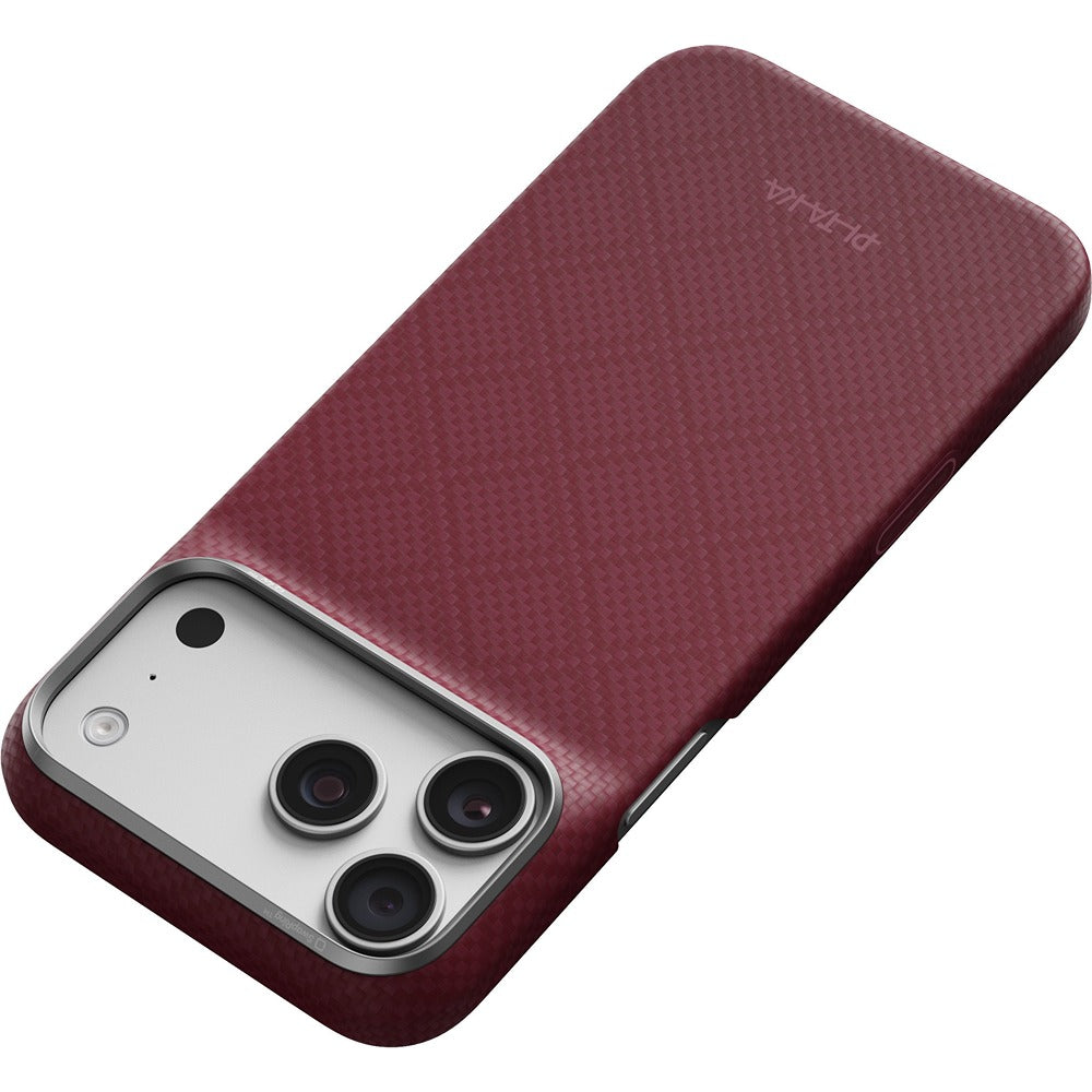 Pitaka iPhone 17 Pro Max/iPhone 18 Pro Max Kuori Edge MagSafe Argyle Burgundy