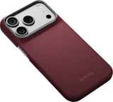 Pitaka iPhone 17 Pro/iPhone 18 Pro Kuori Edge MagSafe Argyle Burgundy