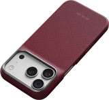 Pitaka iPhone 17 Pro/iPhone 18 Pro Kuori Edge MagSafe Argyle Burgundy