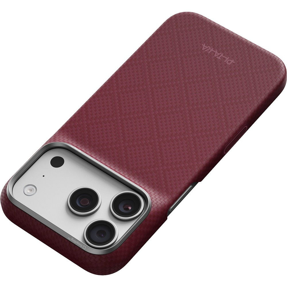 Pitaka iPhone 17 Pro/iPhone 18 Pro Kuori Edge MagSafe Argyle Burgundy