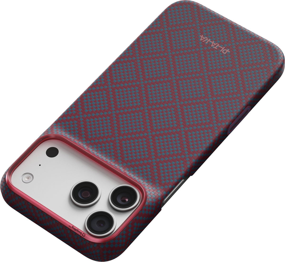 Pitaka iPhone 17 Pro Max/iPhone 18 Pro Max Kuori Edge MagSafe Argyle Blue's Red